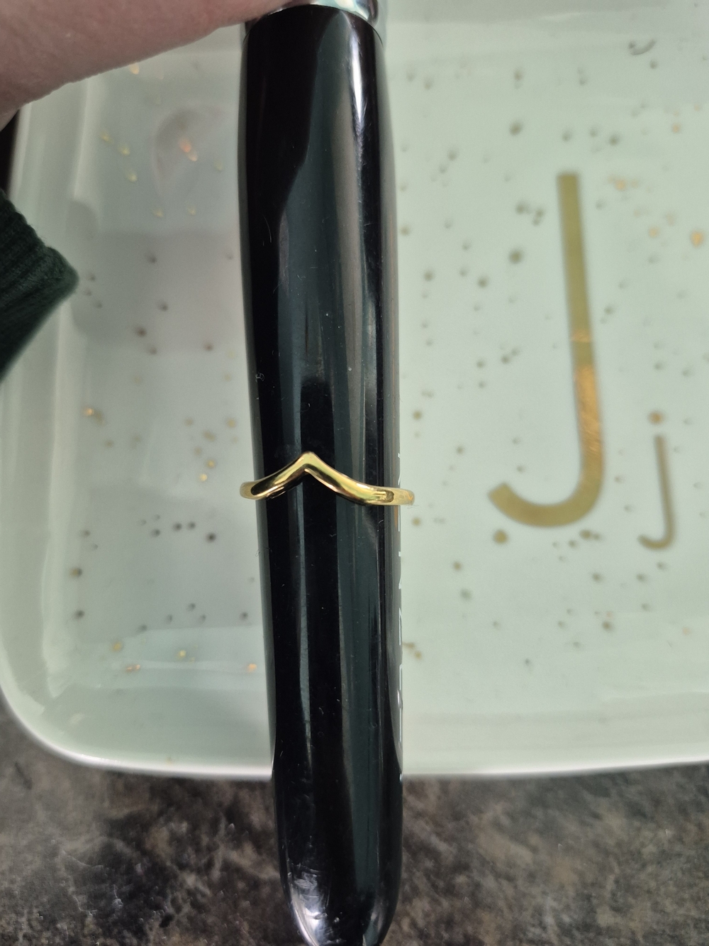 Pilgrim Gold V-Shaped Stackable Ring - Picture 3 of 3